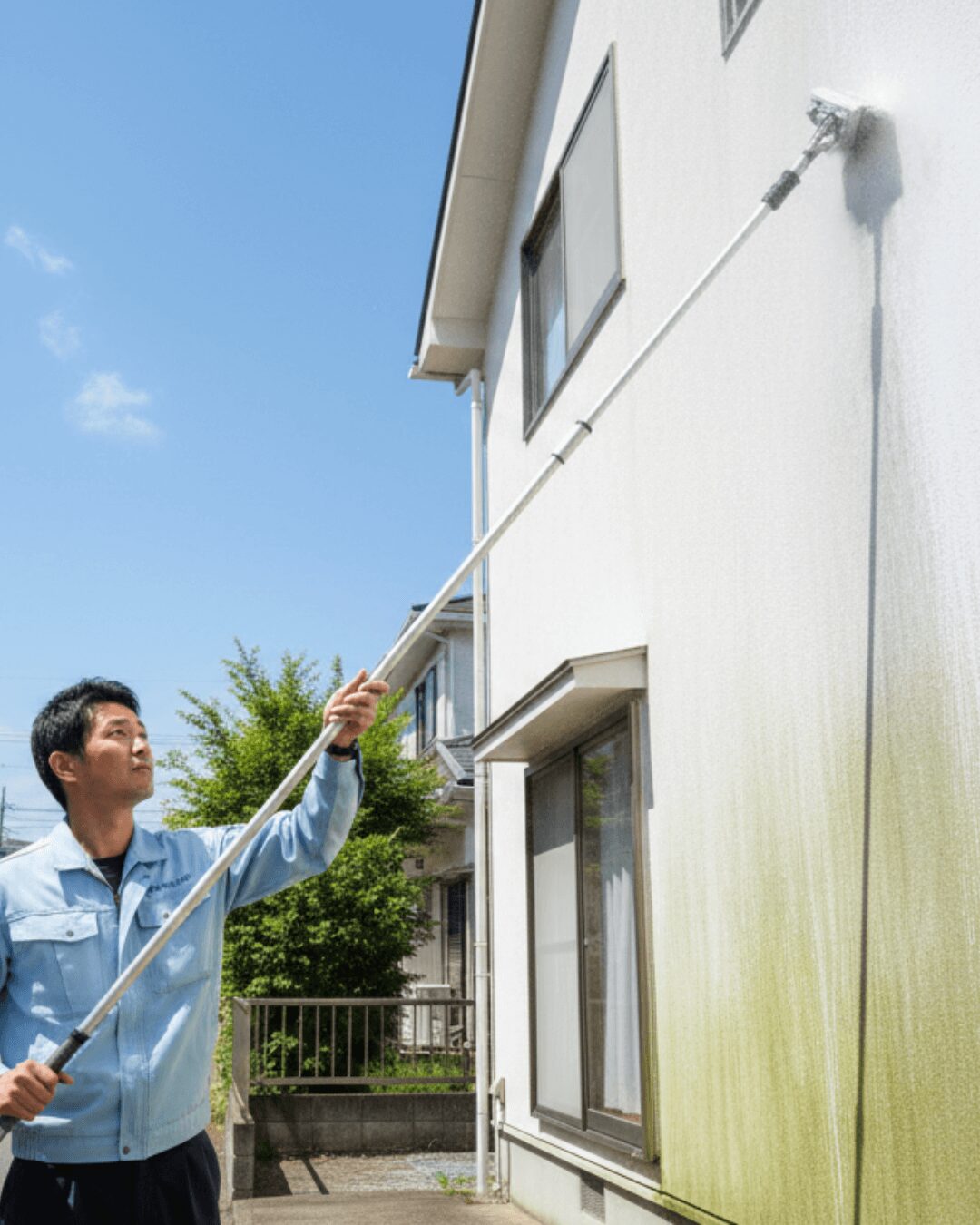 ロングブラシ工法の様子